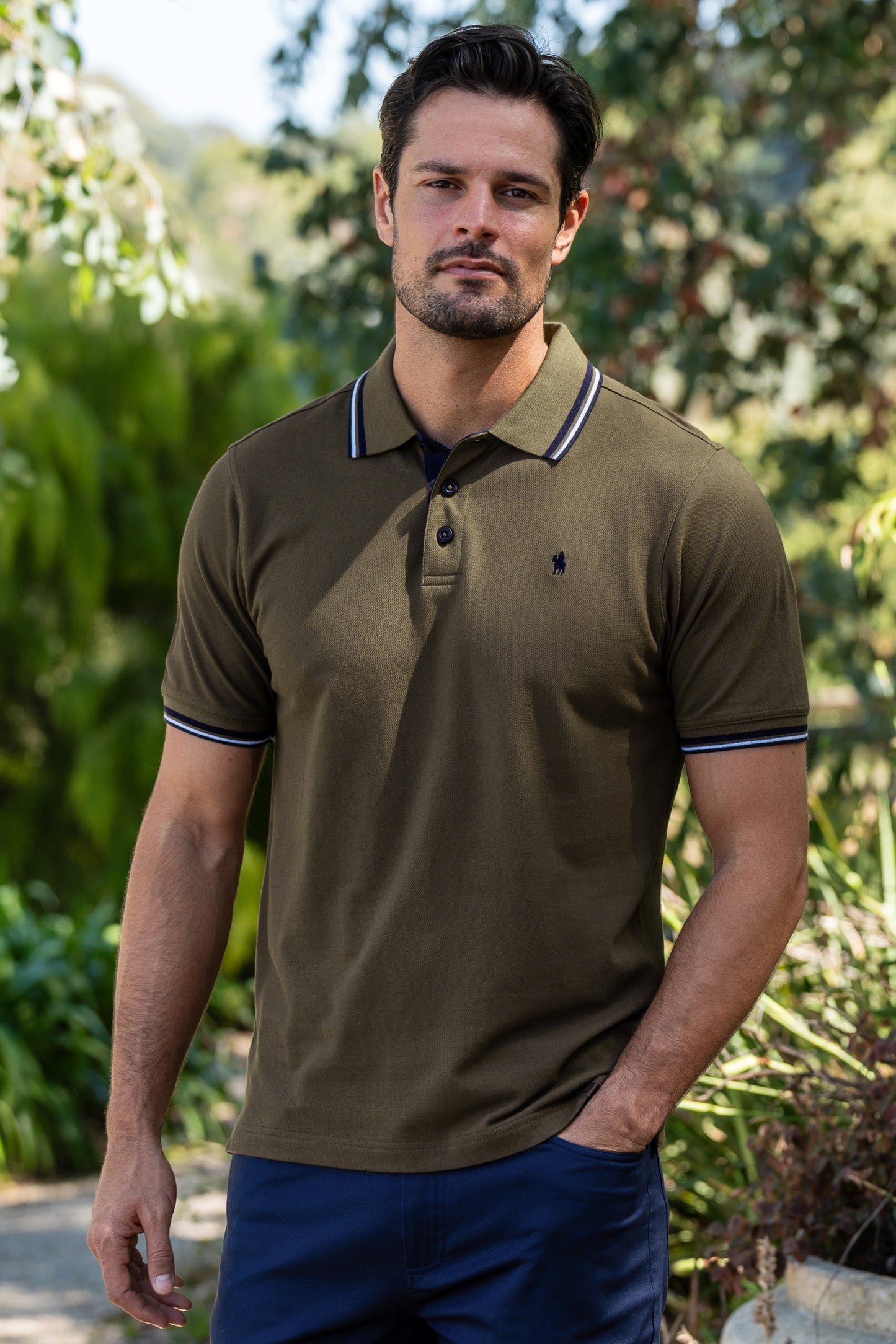 Thomas Cook Mens Logan Tailored S/S Polo - Dark Tan
