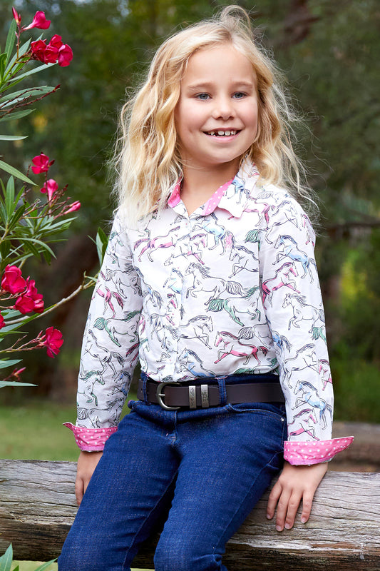 Thomas Cook Girls Opal L/S Shirt - White/Multi