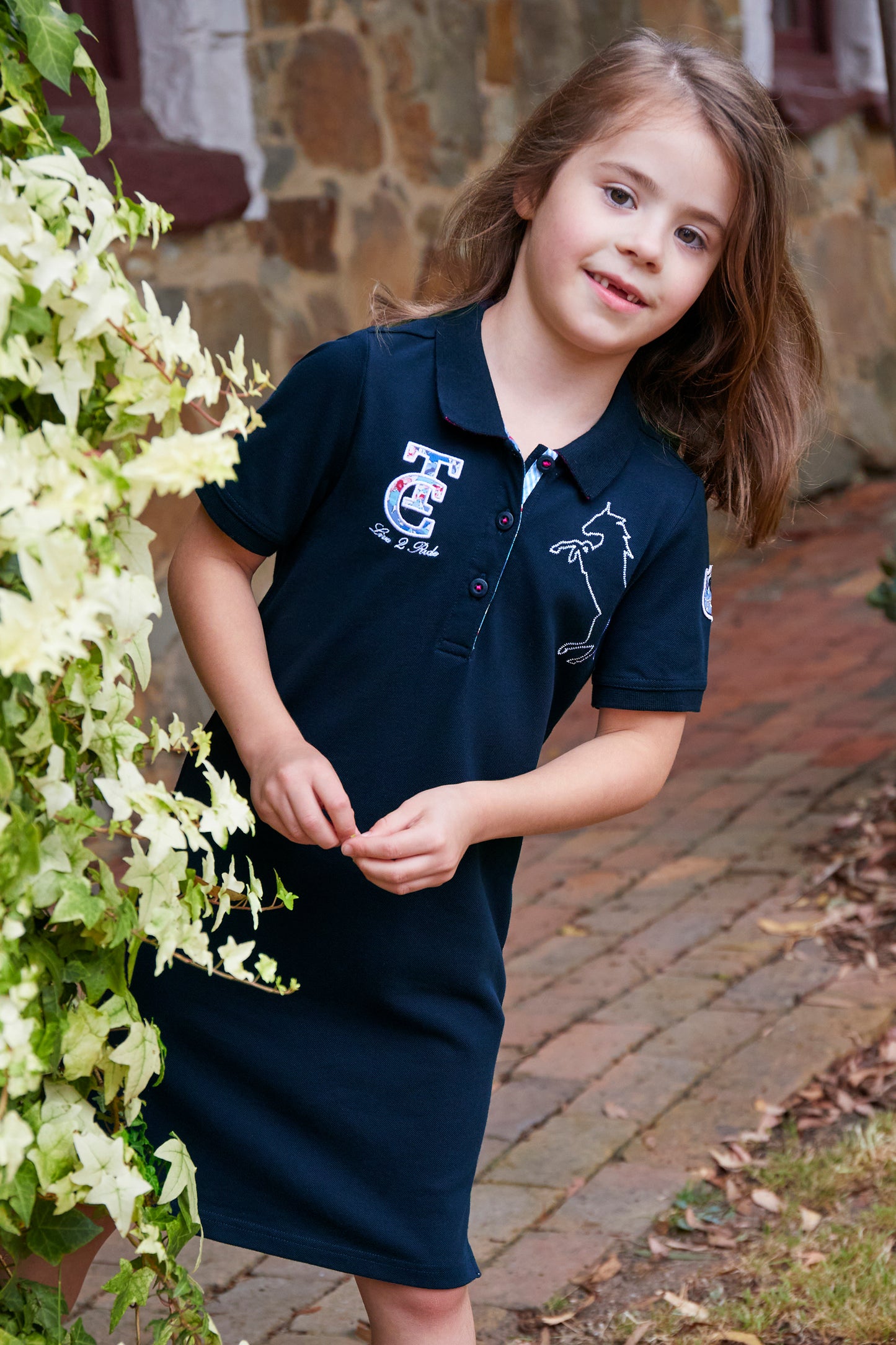 Thomas Cook Girls Short Sleeve Polo Dress - Navy