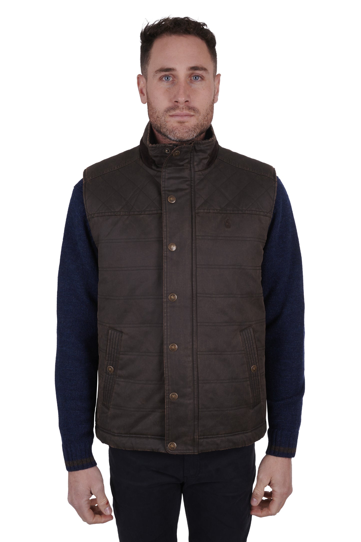 Thomas Cook Mens Keiran Faux Oilskin Vest - ON SALE