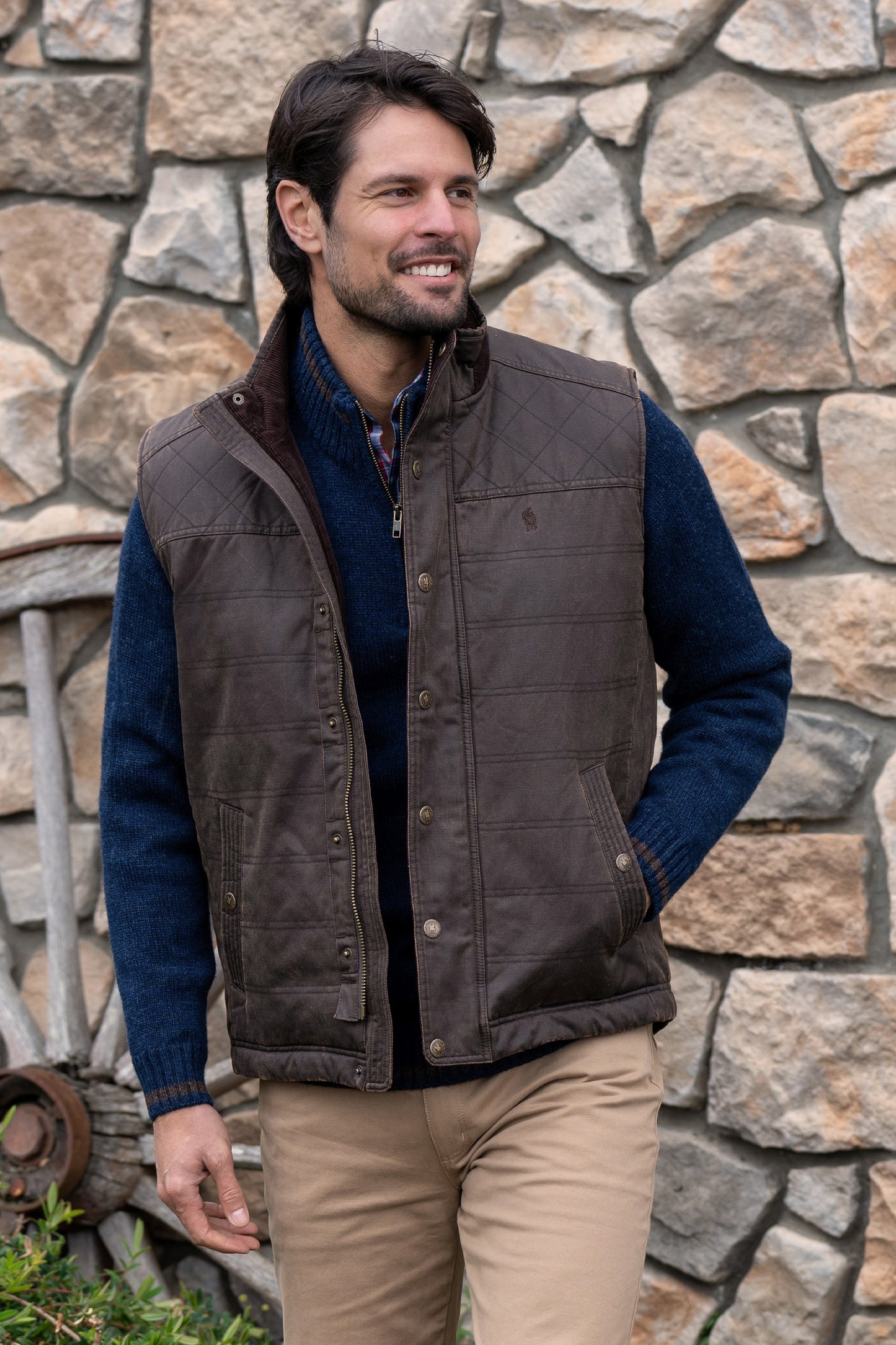 Thomas Cook Mens Keiran Faux Oilskin Vest - ON SALE