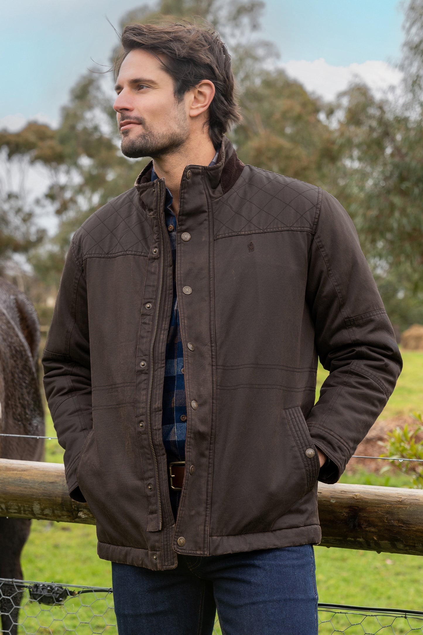 Thomas Cook Mens Keiran Faux Oilskin Jacket - ON SALE