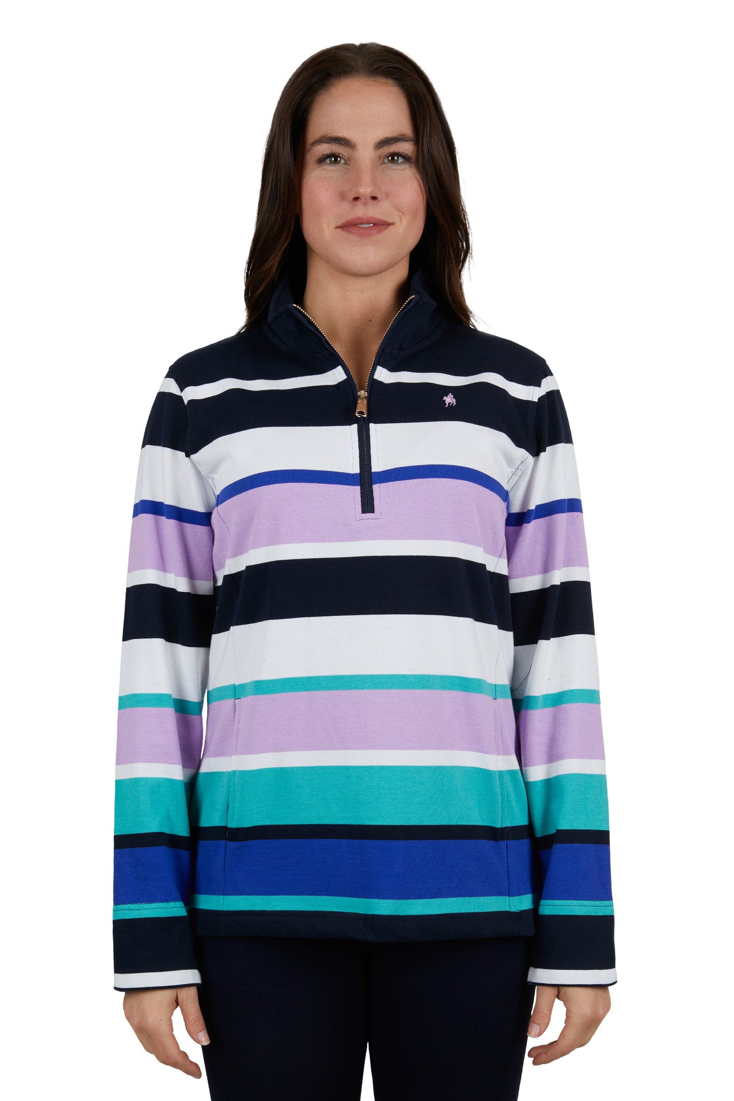 Thomas Cook Gina Stripe 1/4 Zip Rugby - ON SALE