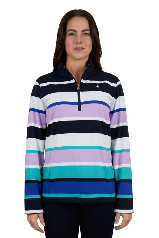 Thomas Cook Gina Stripe 1/4 Zip Rugby - ON SALE