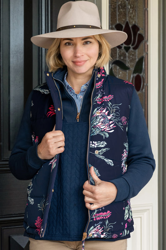 Thomas Cook Ladies Flora Reversible Vest - Navy - ON SALE