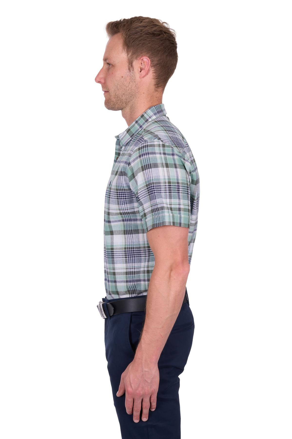 Thomas Cook Mens Check Linen 2 Pkt S/S Shirt - T5S1121027