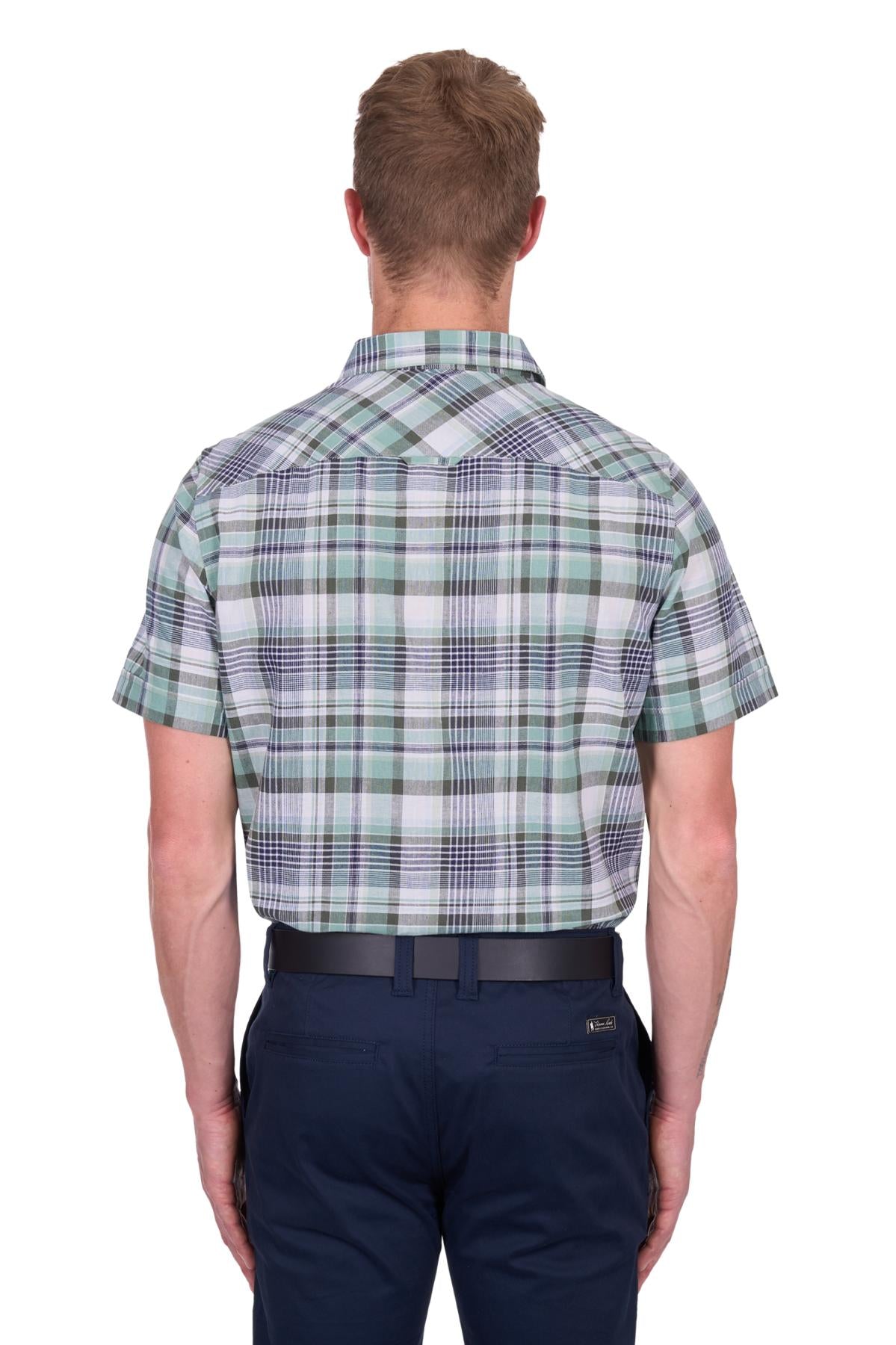Thomas Cook Mens Check Linen 2 Pkt S/S Shirt - T5S1121027