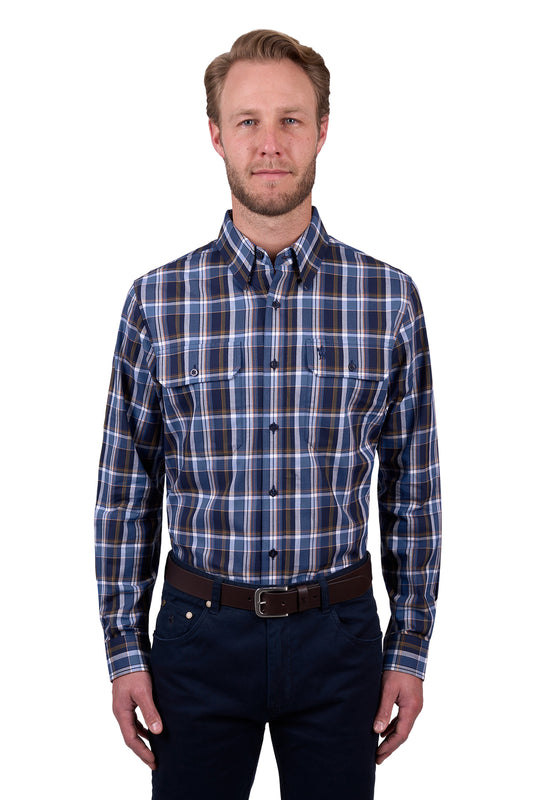 Thomas Cook Mens Adrian 2 Pocket L/S Shirt - Navy/Multi