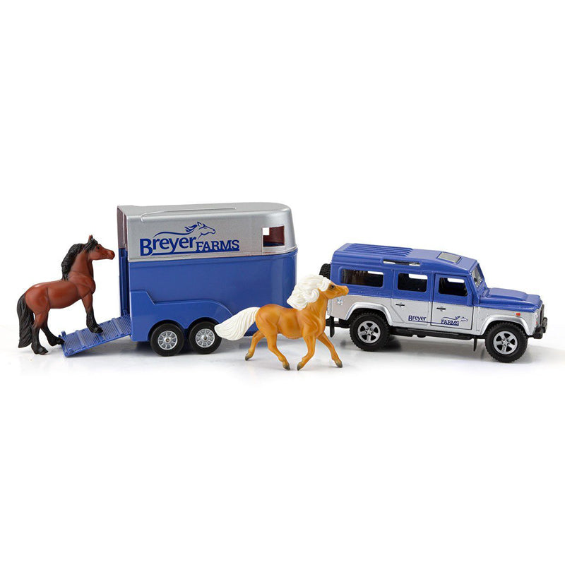 Breyer Stablemates Farms Land Rover & Tag A Long Trailer
