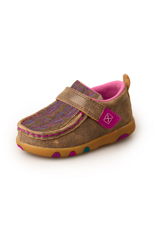 Twisted X Infant Cactus Stitch Casual Mocs - Bomber/Rose - TCICA0012