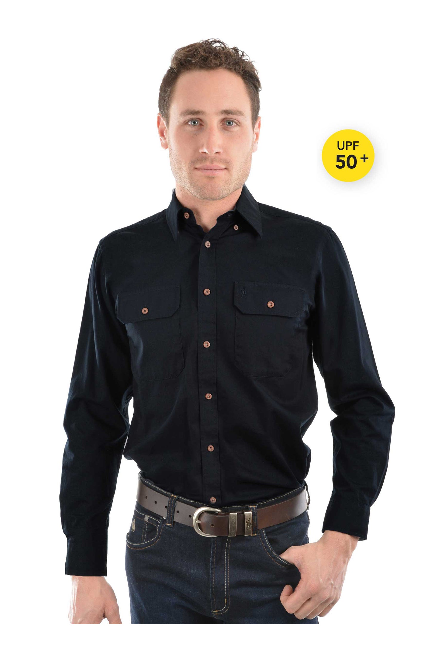 Thomas Cook Mens Light Drill 2 Pkt L/S Shirt - Ink