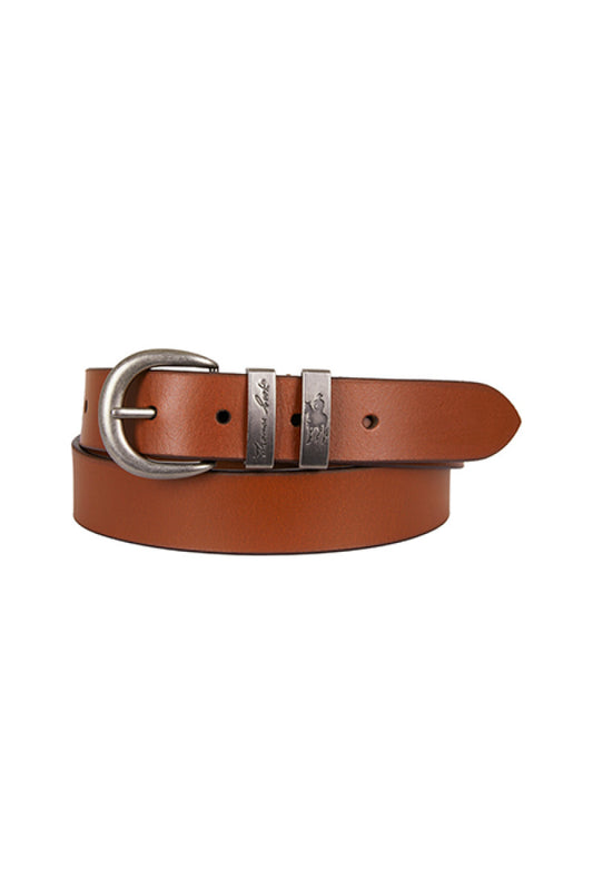 Thomas Cook Narrow Silver Twin Keeper Belt - Rich Tan