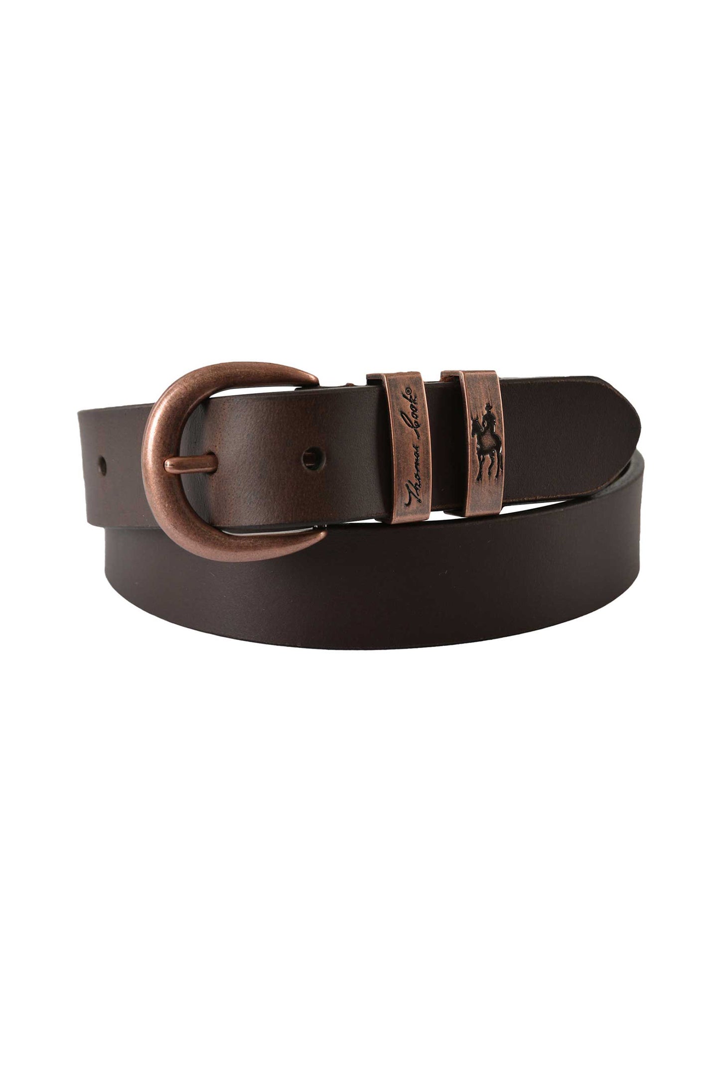 Thomas Cook Narrow Twin Keeper Belt - Chocolate