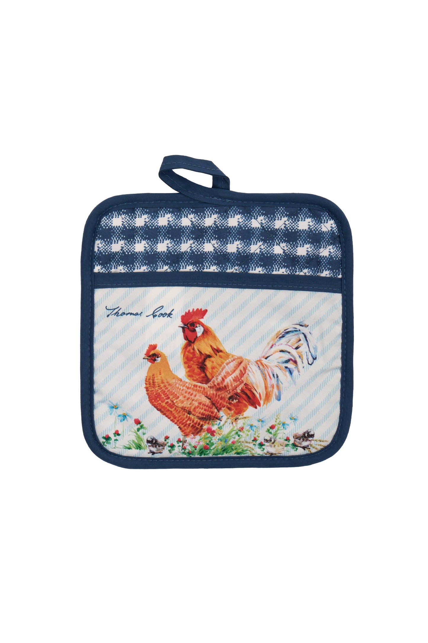 Thomas Cook Oven Mitt and Pot Holder Set - Navy/White