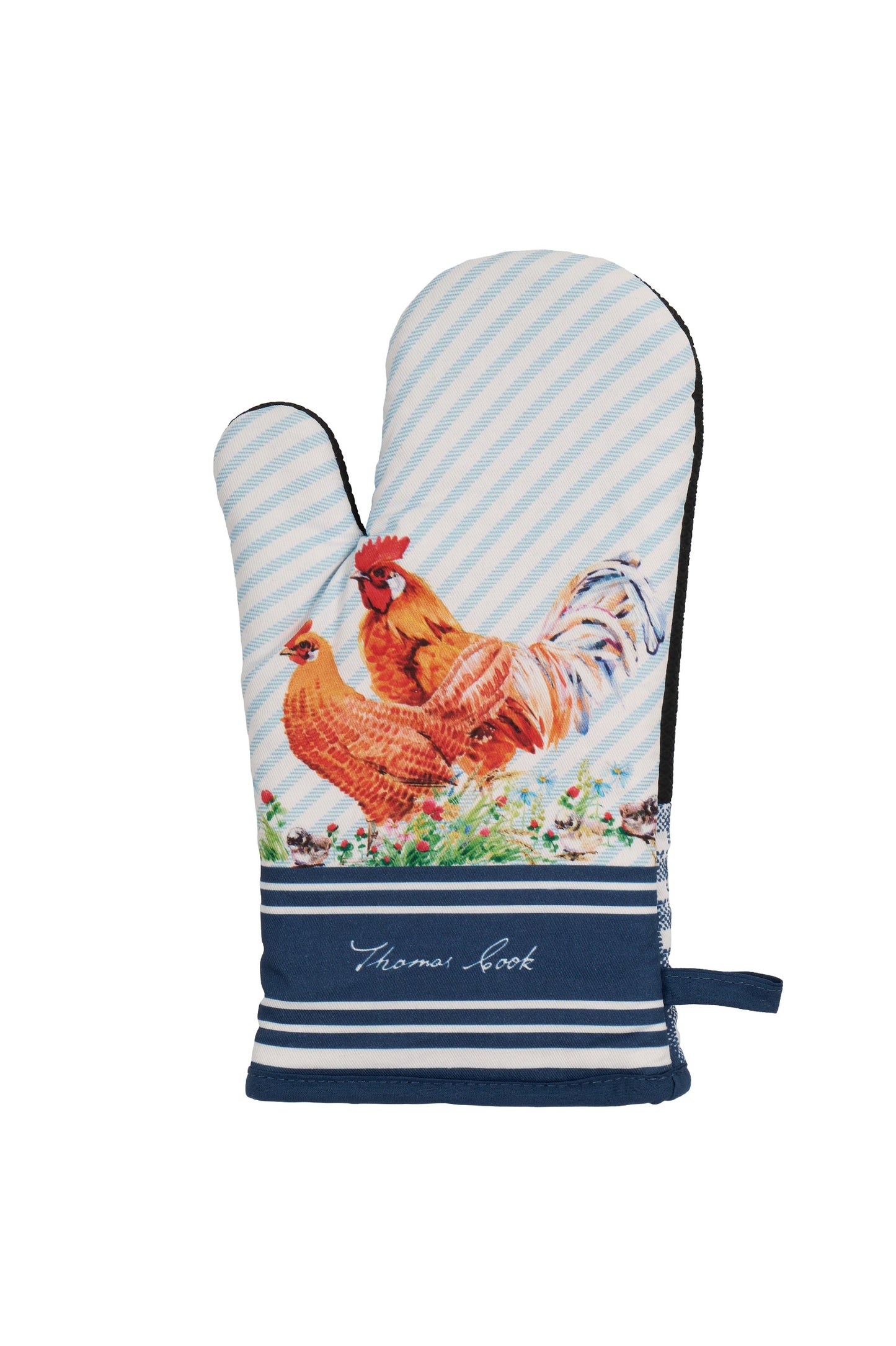 Thomas Cook Oven Mitt and Pot Holder Set - Navy/White
