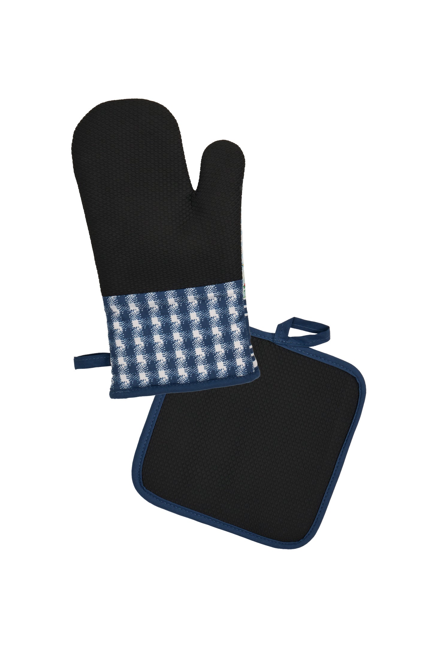 Thomas Cook Oven Mitt and Pot Holder Set - Navy/White