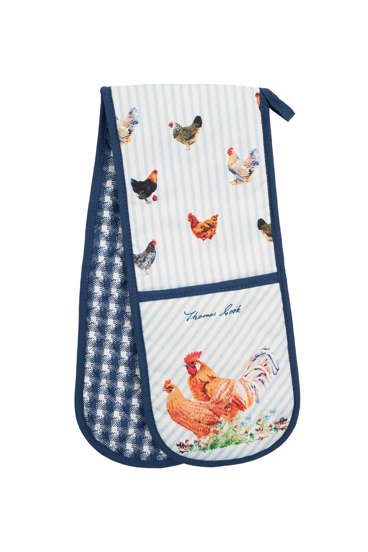 Thomas Cook Double Oven Glove - Navy/White
