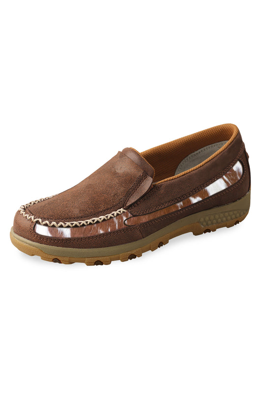 Twisted X Ladies Casual Cow Fur Cellstretch Slip On Mocs - On Sale