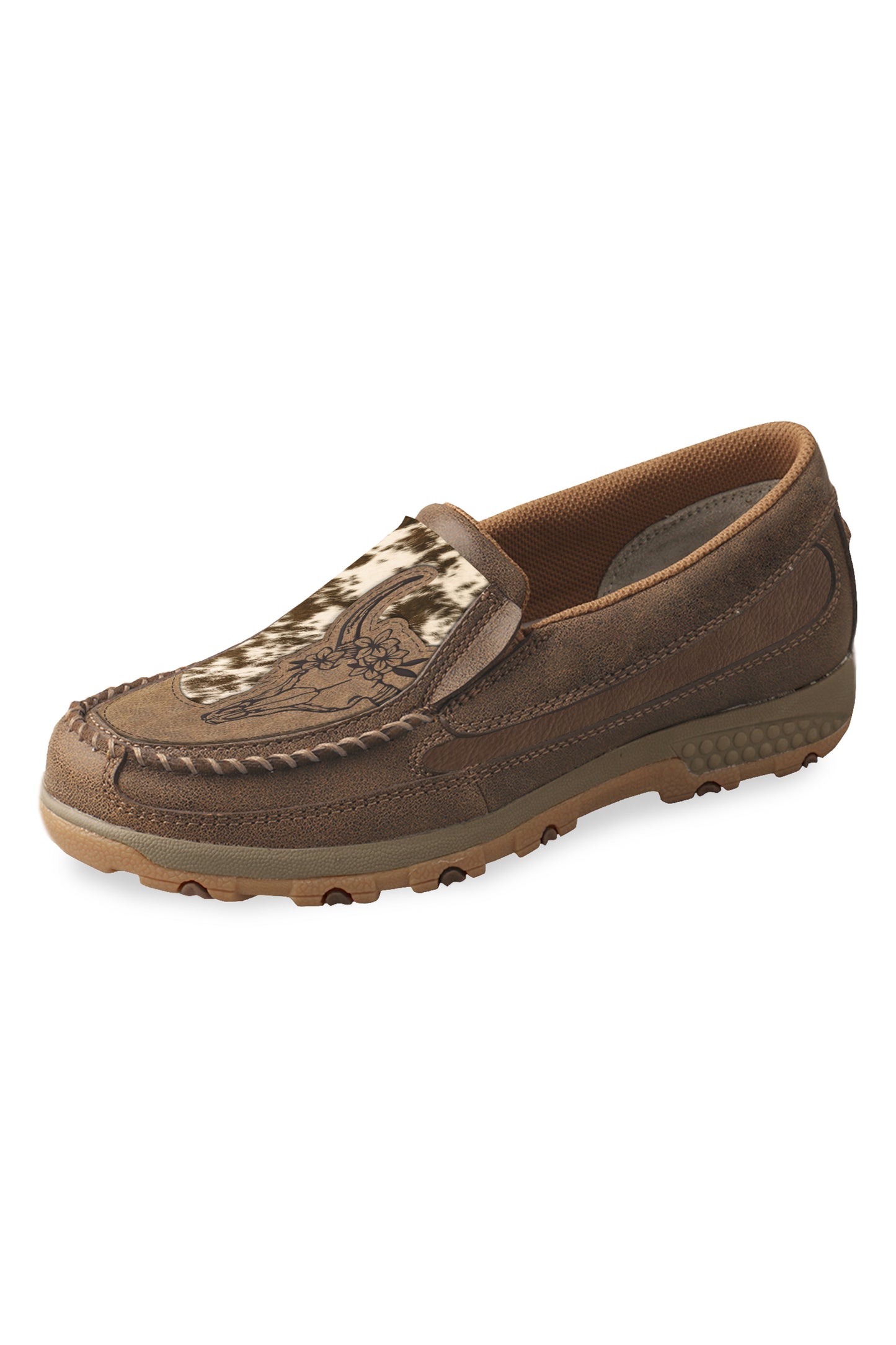 Twisted X Ladies Cow Fur Cut Out Cellstretch Slip On Mocs