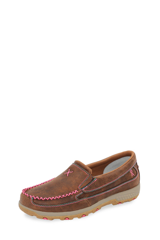 Twisted X Ladies Pink Cell Stretch Slip On - Brown/Pink - TCWXC0039
