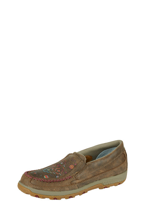 Twisted X Ladies Aztec Cellstretch® Mocs Slipon - Bomber/Aztec Print/Red