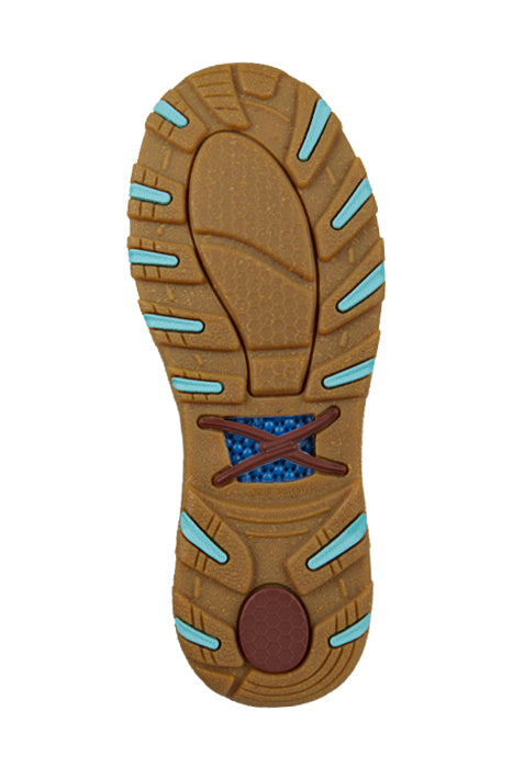 Twisted X Ladies Feather Cellstretch® Mocs Slipon - Bomber/Dark Brown/Blue