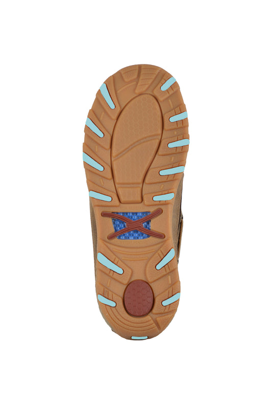 Twisted X Ladies Mocs Cellstretch Slip On - Brown/Aqua
