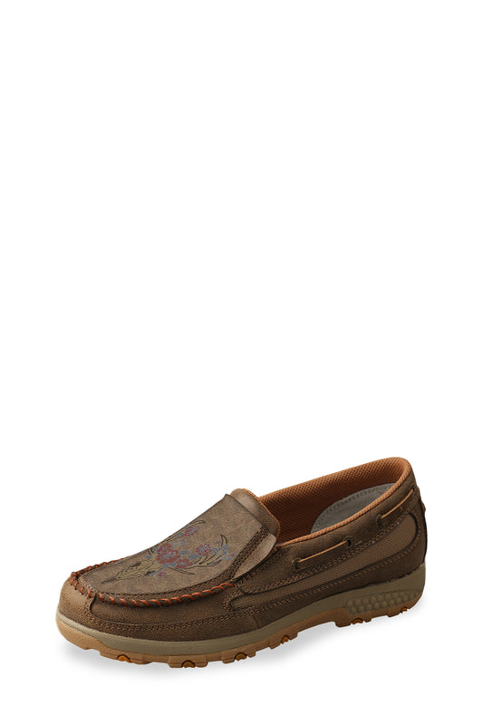 Twisted X Ladies Stag Cellstretch Mocs Slip On - Bomber/Multi