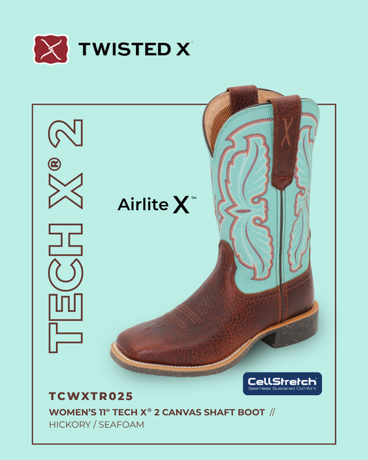Twisted X Ladies 11” Tech X®2 Canvas Shaft Boot - TCWXTR025