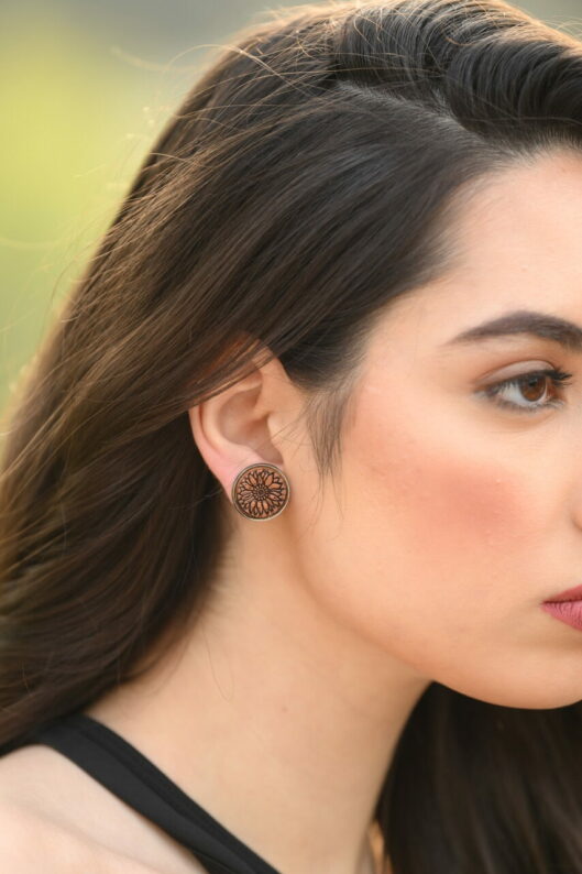 The Design Edge Tooled Stud Earrings - Stainless Steel