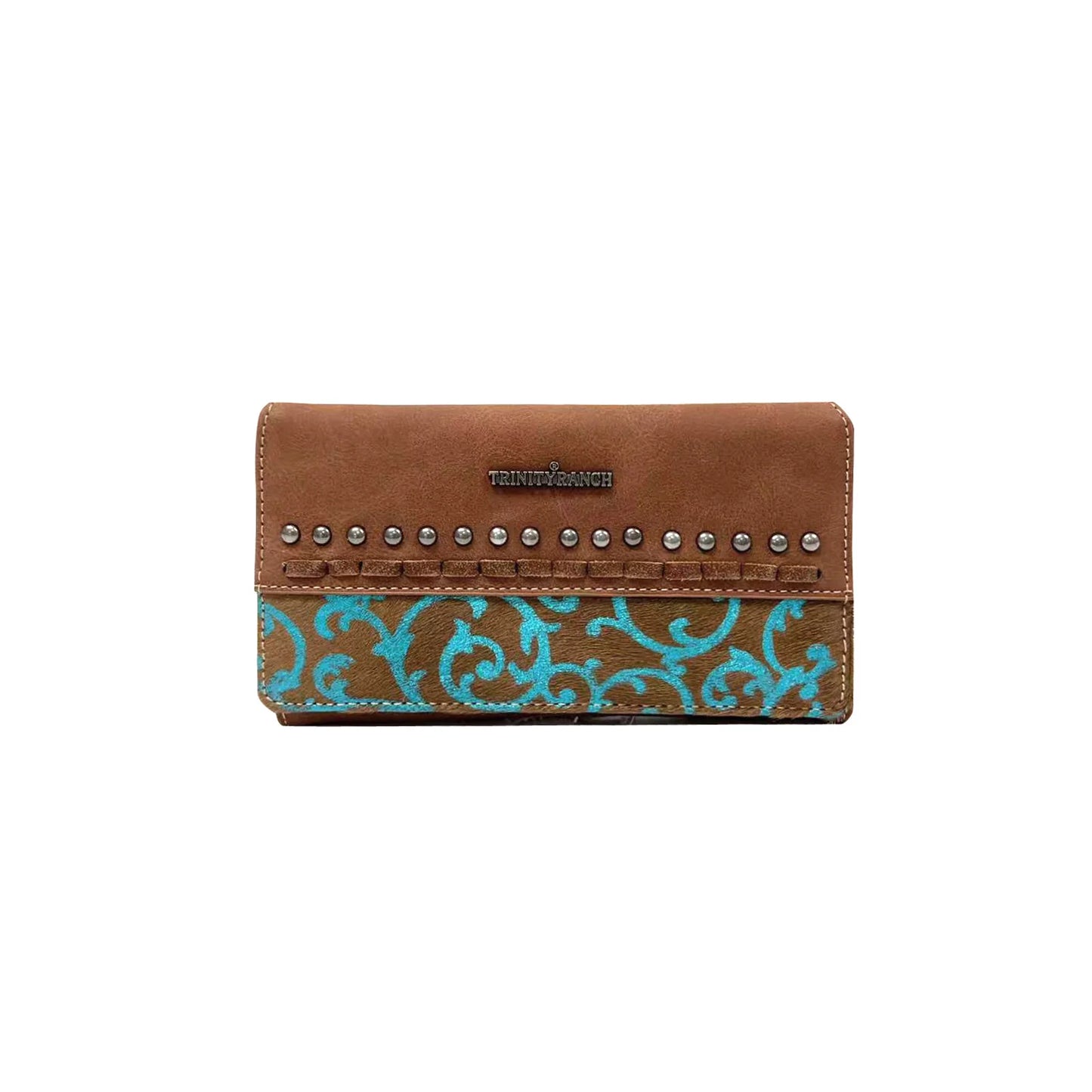 Trinity Ranch Hair On Cowhide Collection Wallet - Brown - TR137W010