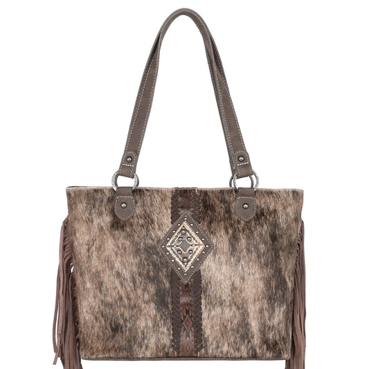 Trinity Ranch Hair On Cowhide  Carry Tote - Coffee - TR146G8317