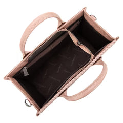 Trinity Ranch Floral Tooled Mini Tote/Crossbody Bag - Pink