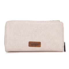 Trinity Ranch Floral Tooled Wallet - Khaki and Coffee