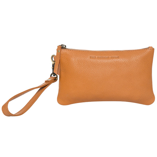 The Design Edge Grain Toronto Grain Leather Small Cowhide Clutch - Tan Leather - 79992