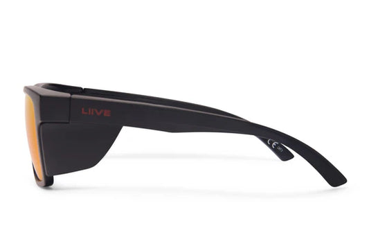 Liive Vision Polarised Sunglasses - Z Tradie Safety - Red Mirror Matt Black