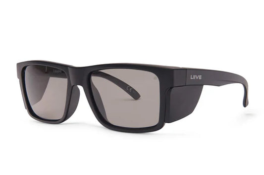 Liive Vision Polarised Sunglasses - Z Tradie Safety - Matt Black Black Blinker
