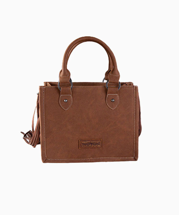 Trinity Ranch Hair-On Cowhide Carry Tote/Crossbody - Coffee - TR1468120