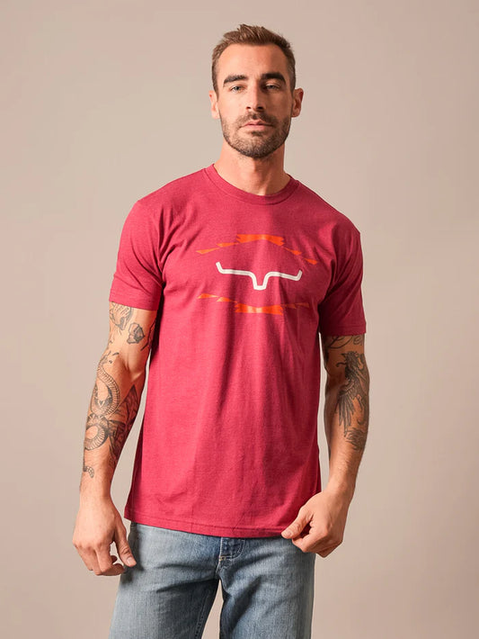 Kimes Ranch Mens T Shirt - Vintage Badge - Cardinal