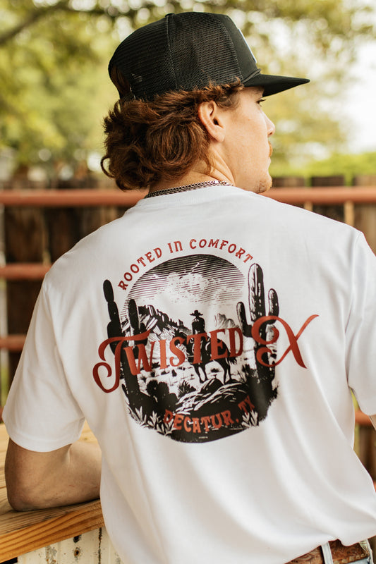 Twisted X Mens White Horse S/S Tee - W5W1557003
