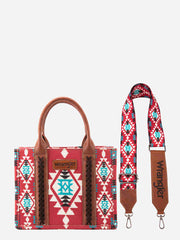 Wrangler Burgundy Allover Aztec Dual Sided Print Crossbody Canvas Tote - WG22038120SBDY