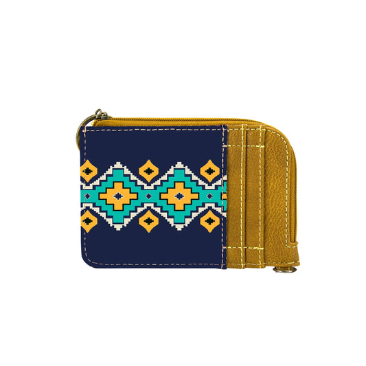Wrangler Southwestern Art Print Mini Zip Card Case - Mustard - WG2203W005MST