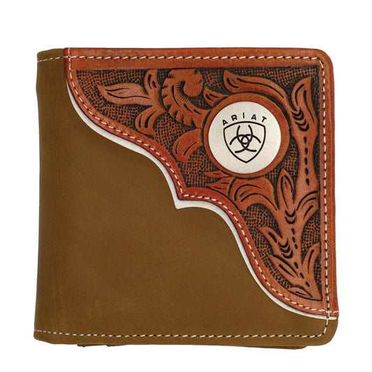 Ariat Bi-Fold Wallet - Tooled Overlay - WLT2112A