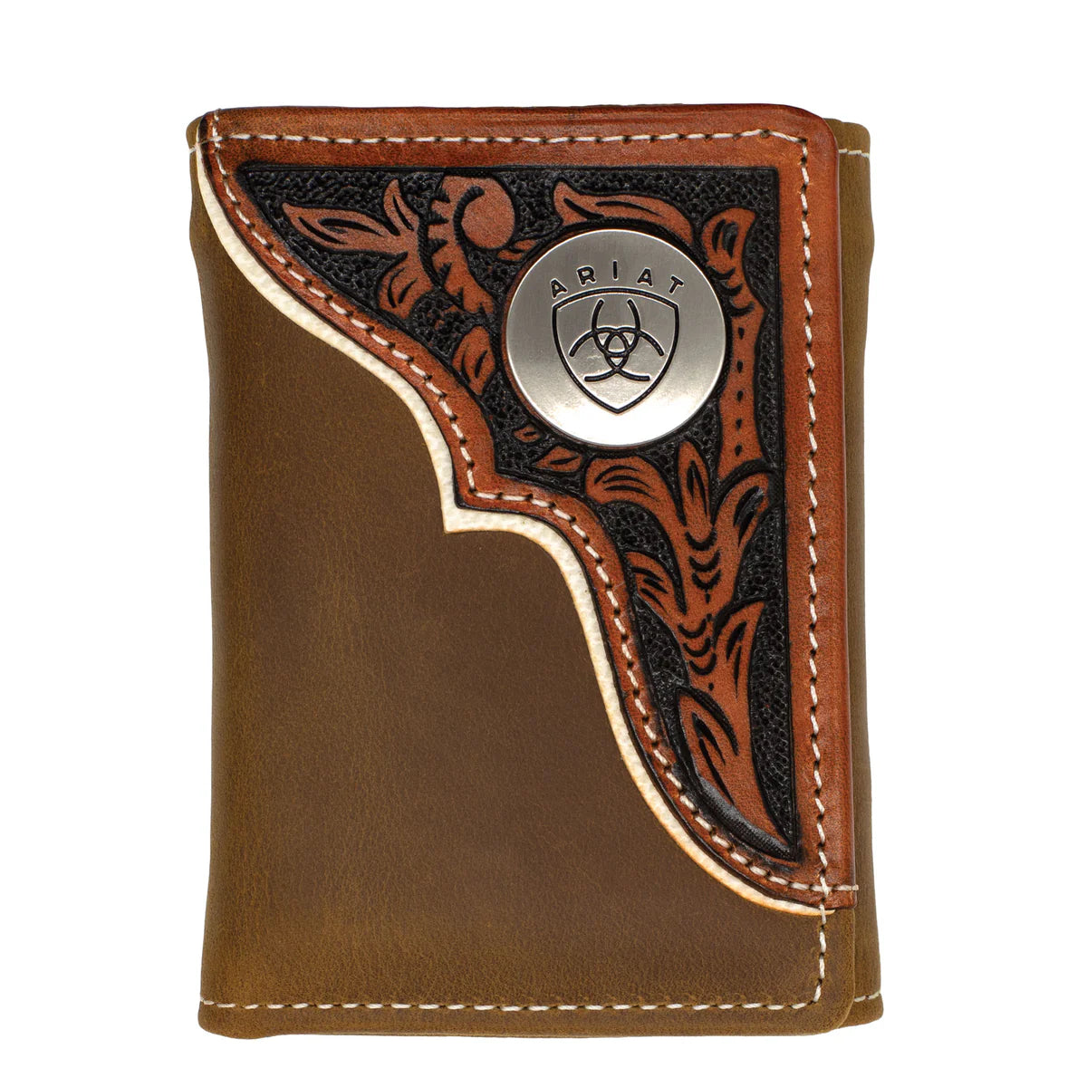 Ariat Tri-Fold Wallet - Tooled Overlay - WLT3112A