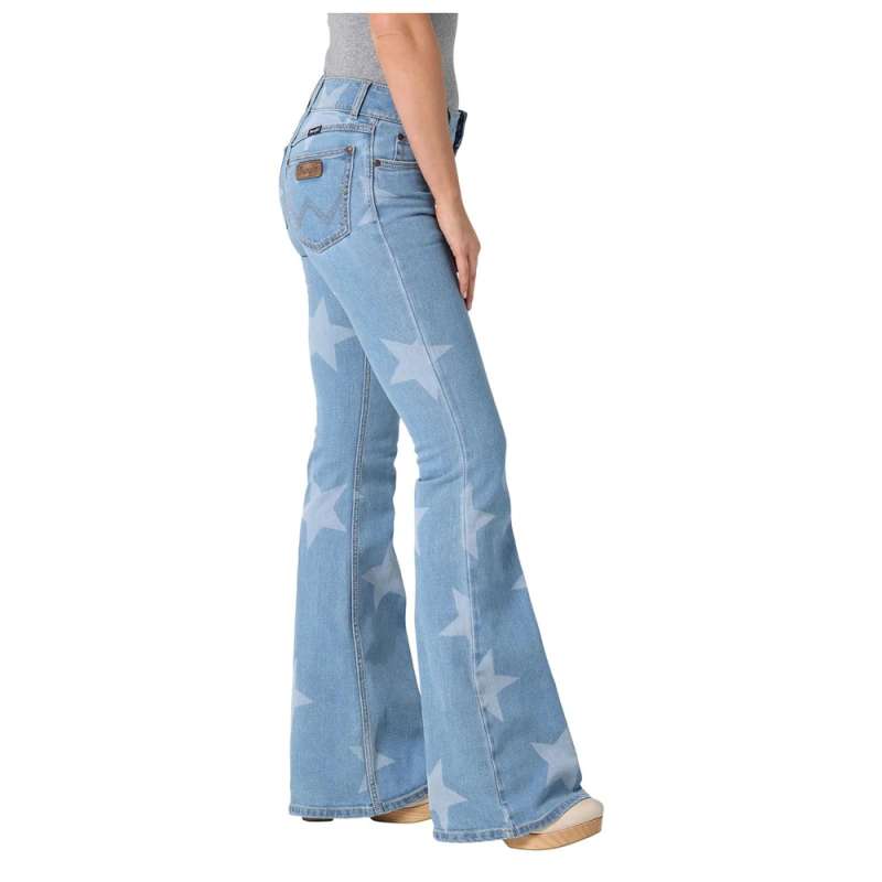 Wrangler USA Ladies Mae Mid Rise Flair Jeans - 34" Leg - 112328735