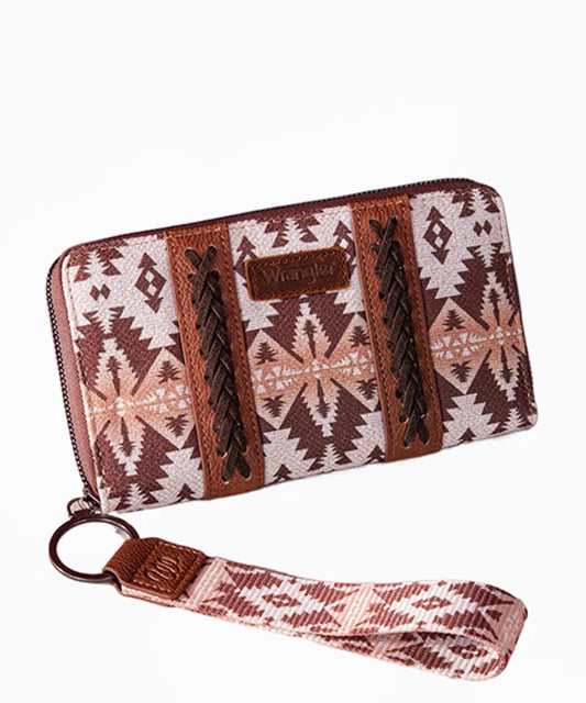 Wrangler Southwestern Art Print Wallet - Light Coffee - WG2203W006