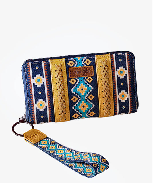 Wrangler Southwestern Art Print Wallet - Mustard - WG2203W006