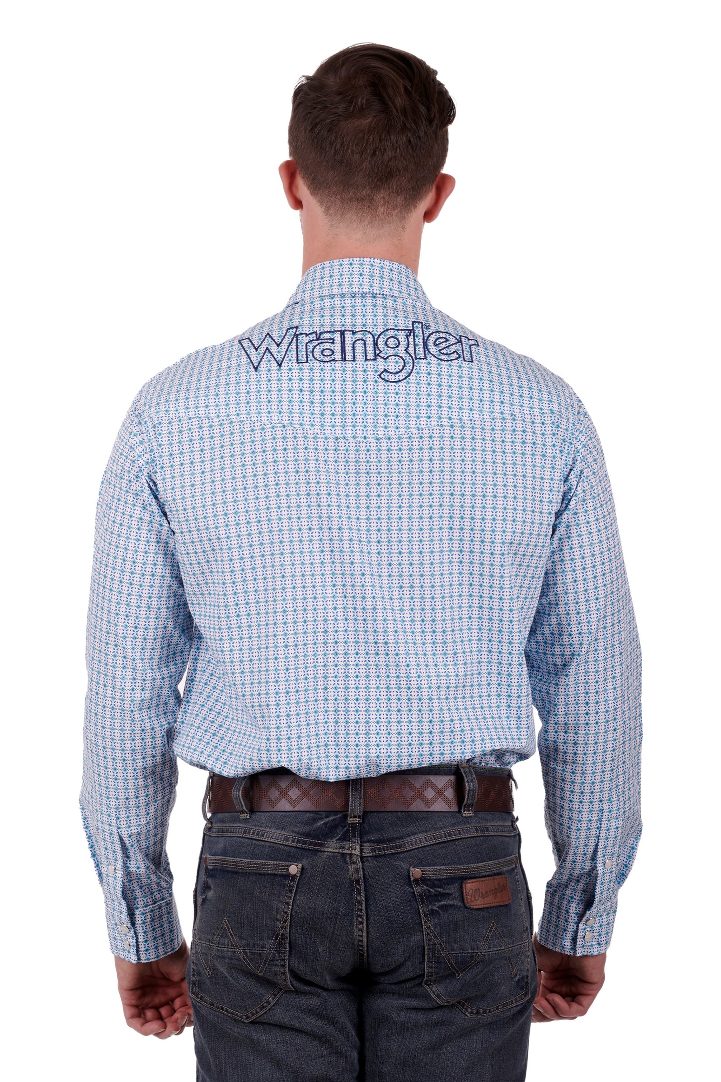 Wrangler Mens Joseph LS Shirt - Blue/Teal - X3S1111976