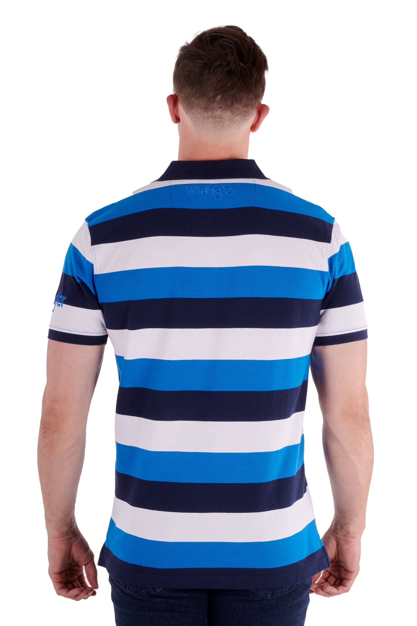 Wrangler Mens Nick S/S Polo - Royal Blue/Navy - X3S1560988