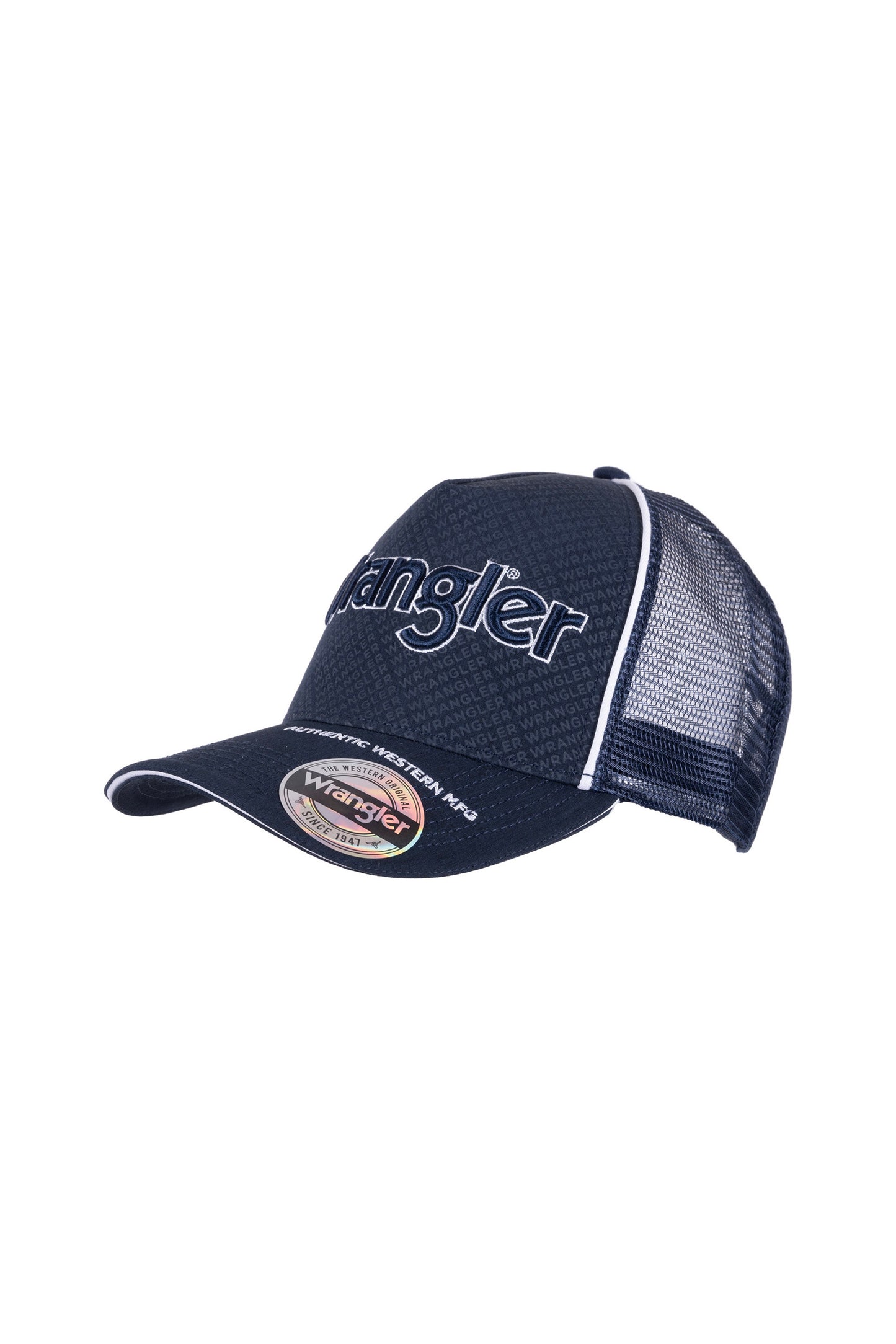 Wrangler Stewart High  Profile Trucker Cap - Navy/Marle - X3S1959CAP